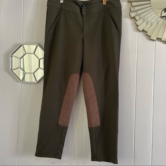 GAP Olive Green & Tan Riding Equestrian Pants - Picture 2 of 10